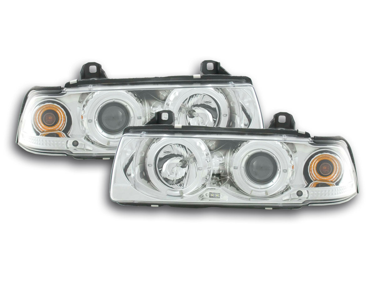 Scheinwerfer Set BMW 3er Limo Typ E36 92-98 chrom Scheinwerfer Set BMW 3er Limo Typ E36 92-98 chrom